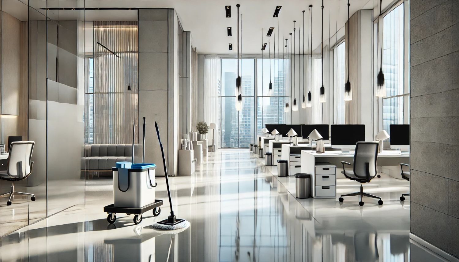 office hallway cleaning